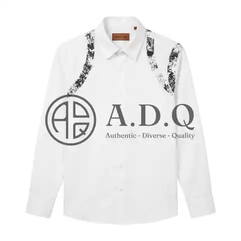 ÁO SƠ MI NAM TRẮNG PHỐI HỌA TIẾT CAO CẤP - ADAM STORE SMC183