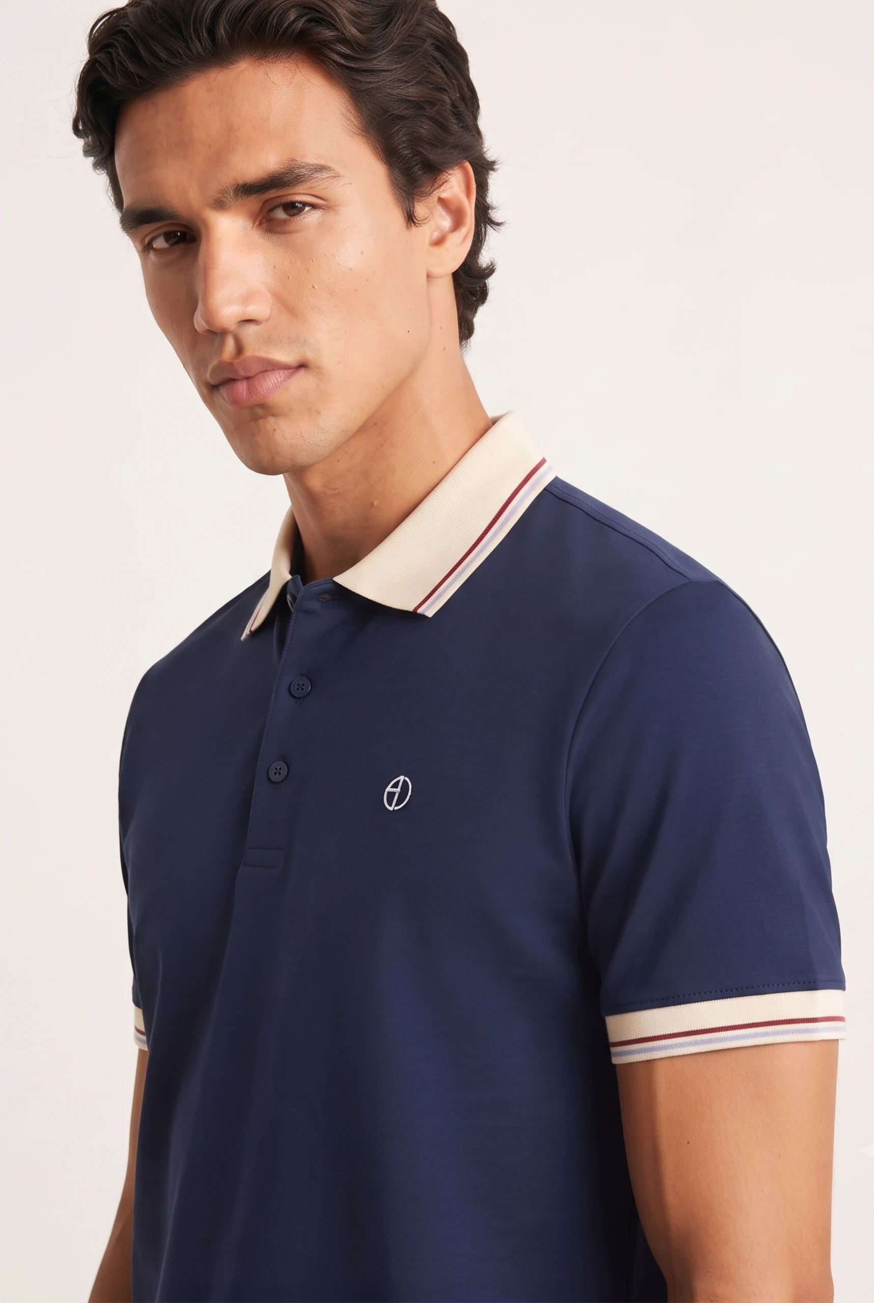 ÁO POLO NAM XANH NAVY PHỐI SỌC CỔ VÀ TAY ÁO - ADAM STORE AP445 - ảnh 3