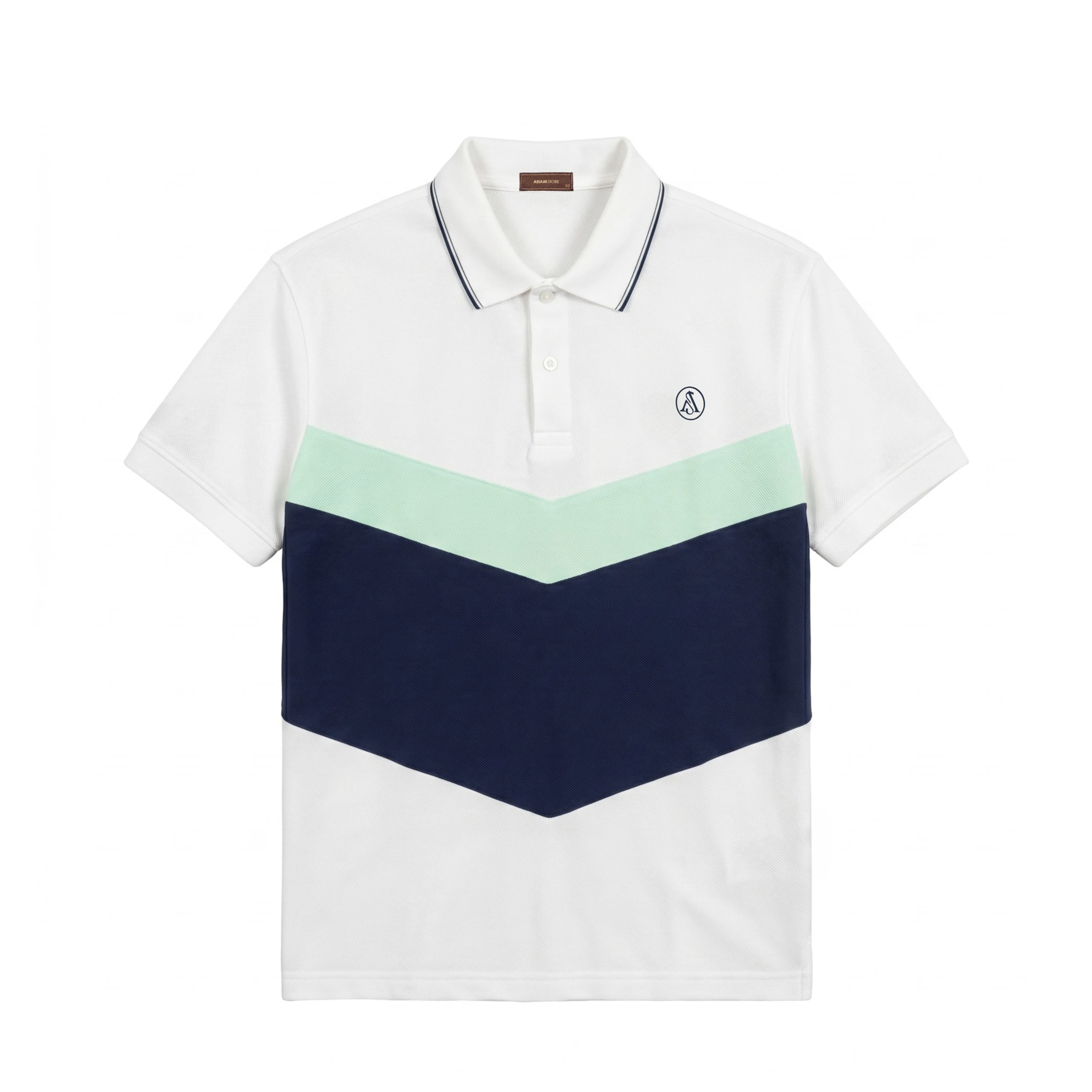 ÁO POLO NAM PHỐI MÀU TRẮNG, XANH TRẺ TRUNG - ADAM STORE AP239