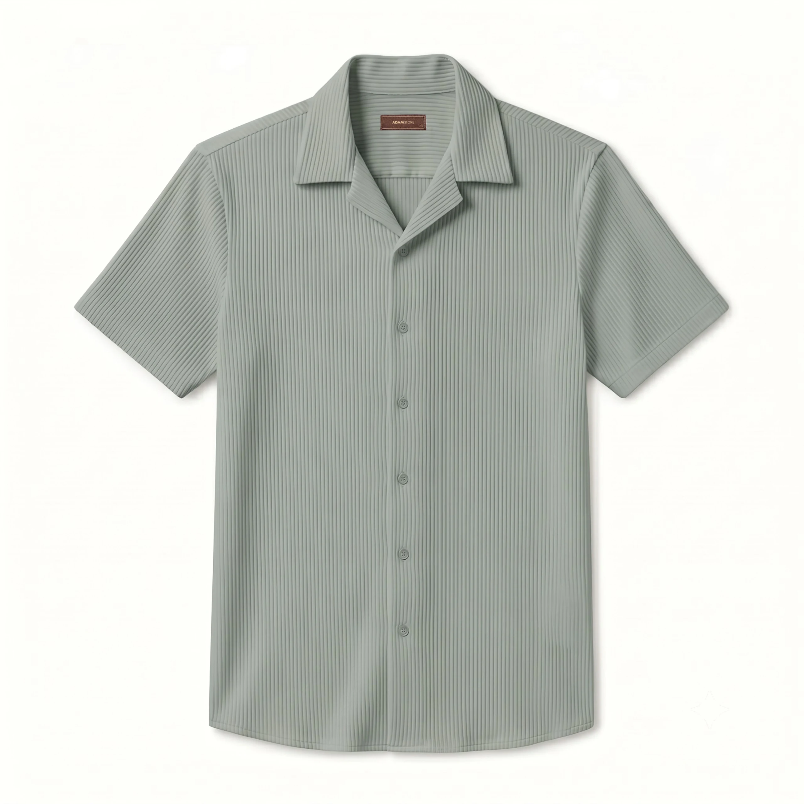 ÁO SƠ MI NAM CỔ CUBA, VẢI GÂN DẬP LY - ADAM STORE SNC056