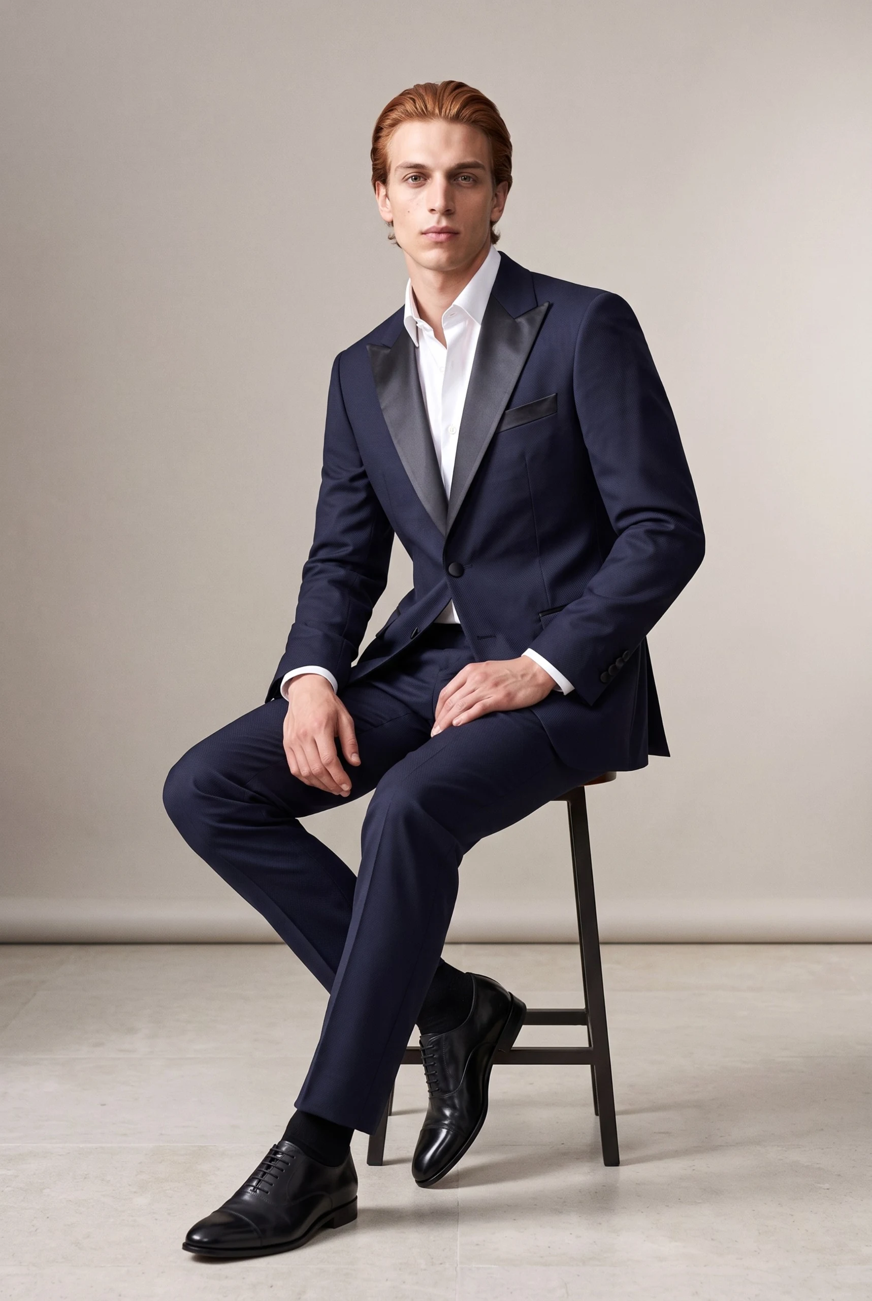 ÁO VEST TUXEDO XANH NAVY CAO CẤP - ADAM STORE TXV330/CNB - ảnh 3